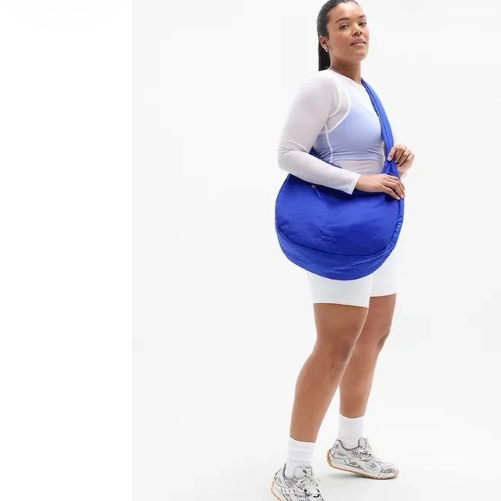 Athleta Varsity Blue Water-Resistant All About Oversized Cross Body Hobo Bag
